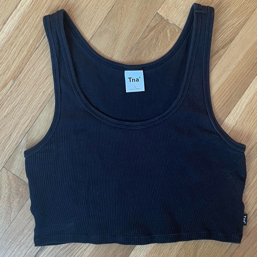 Aritzia TNA Midnight Black Ribbed Tank
